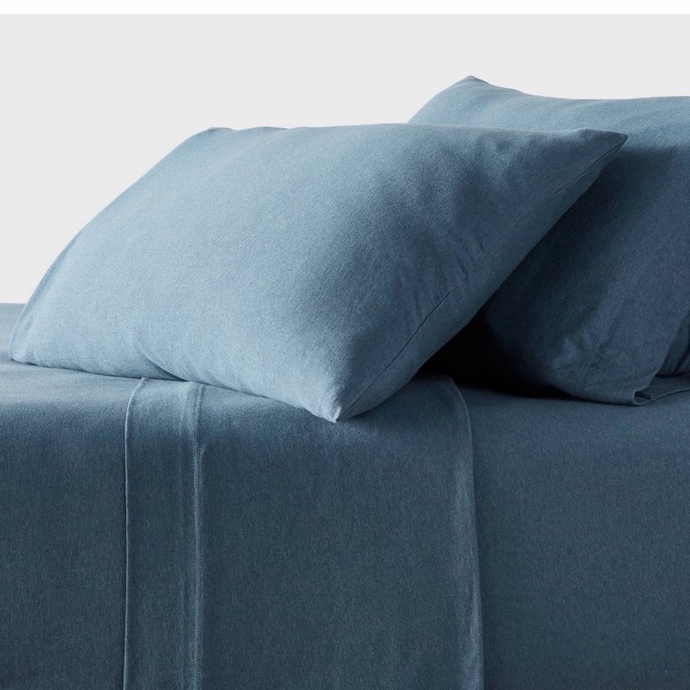 Threshold sheet set teal heather Q